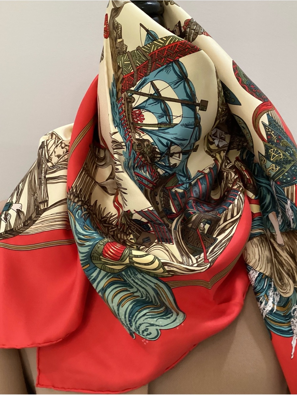 Au Fil De La Soie .Hermes silk scarf .